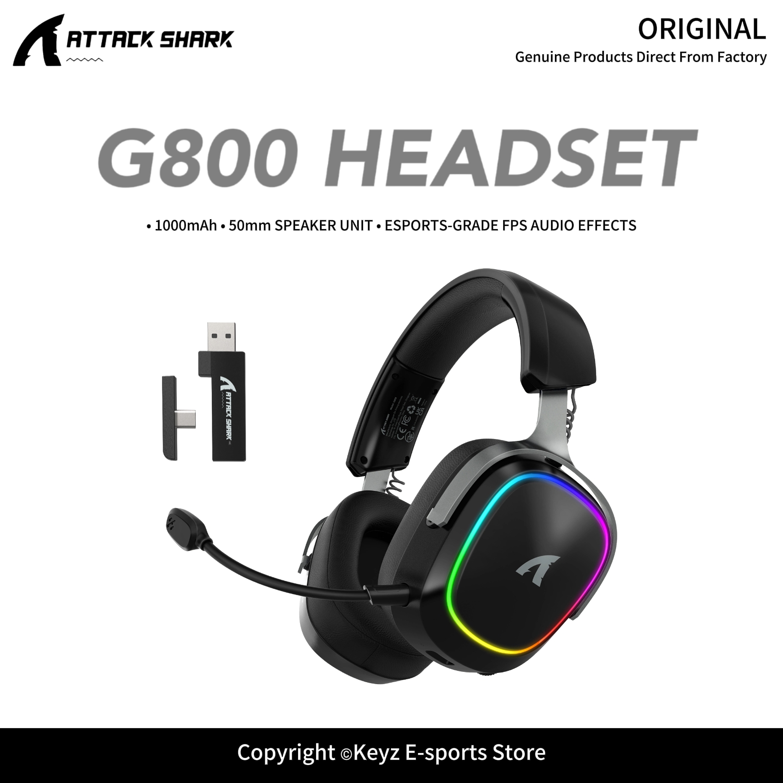 ATTACK SHARK G800 4-IN-1 Wirel - Gaming Headset With Mic Rgb ulasan dan harga