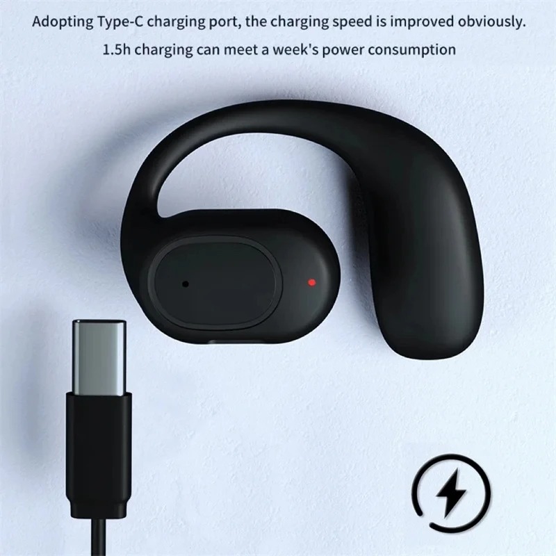 Single One Ear Hook Bone Condu - Open Ear Air Conduction Headphones ulasan dan harga