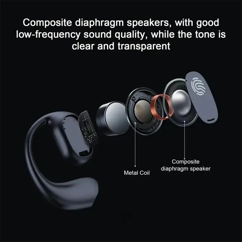 Single One Ear Hook Bone Condu - Open Ear Air Conduction Headphones ulasan dan harga
