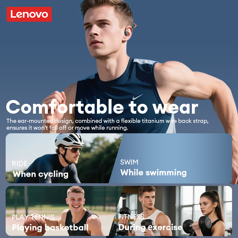Lenovo S106 Bone Conduction Ea - Bone Conduction Running Headphones ulasan dan harga