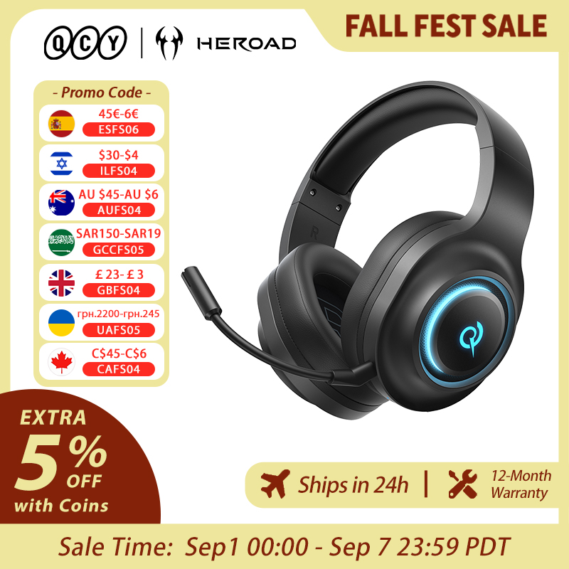 QCY Heroad V200 Gaming Headset - Gaming Headset With Mic Rgb ulasan dan harga