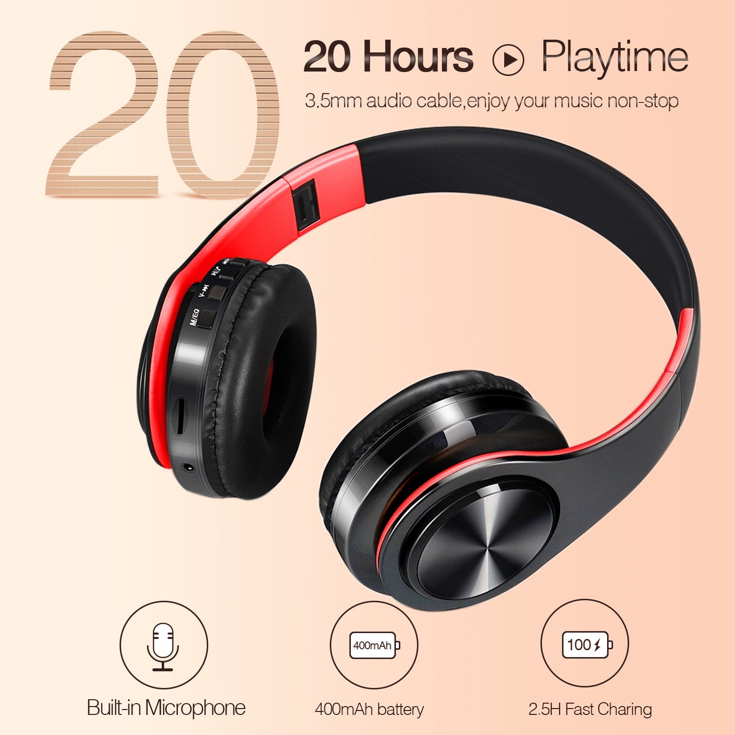 CATASSU Earphone Bluetooth Hea - Anc Wireless Over Ear Headphones ulasan dan harga